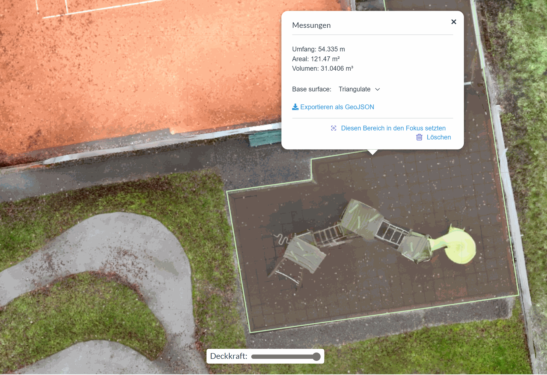 Vermessung Sportplatz mit Vermessung von Oben