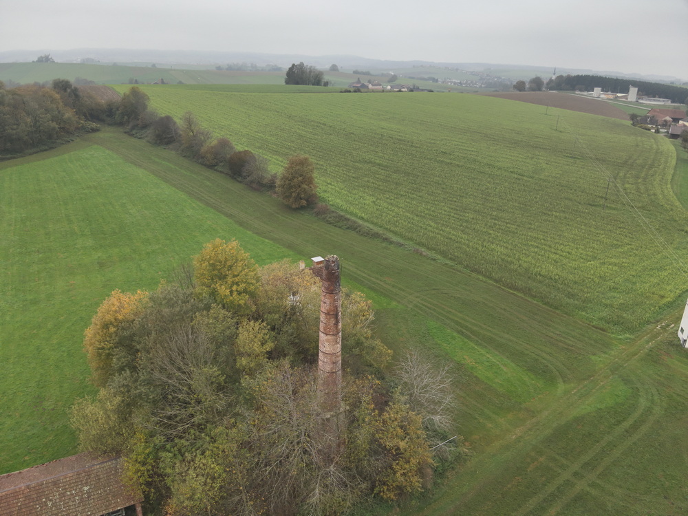 Inspektion Schornstein aus der Luft