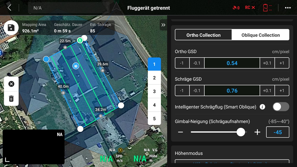 Flugplanung Flugplanung in DJI Pilot App